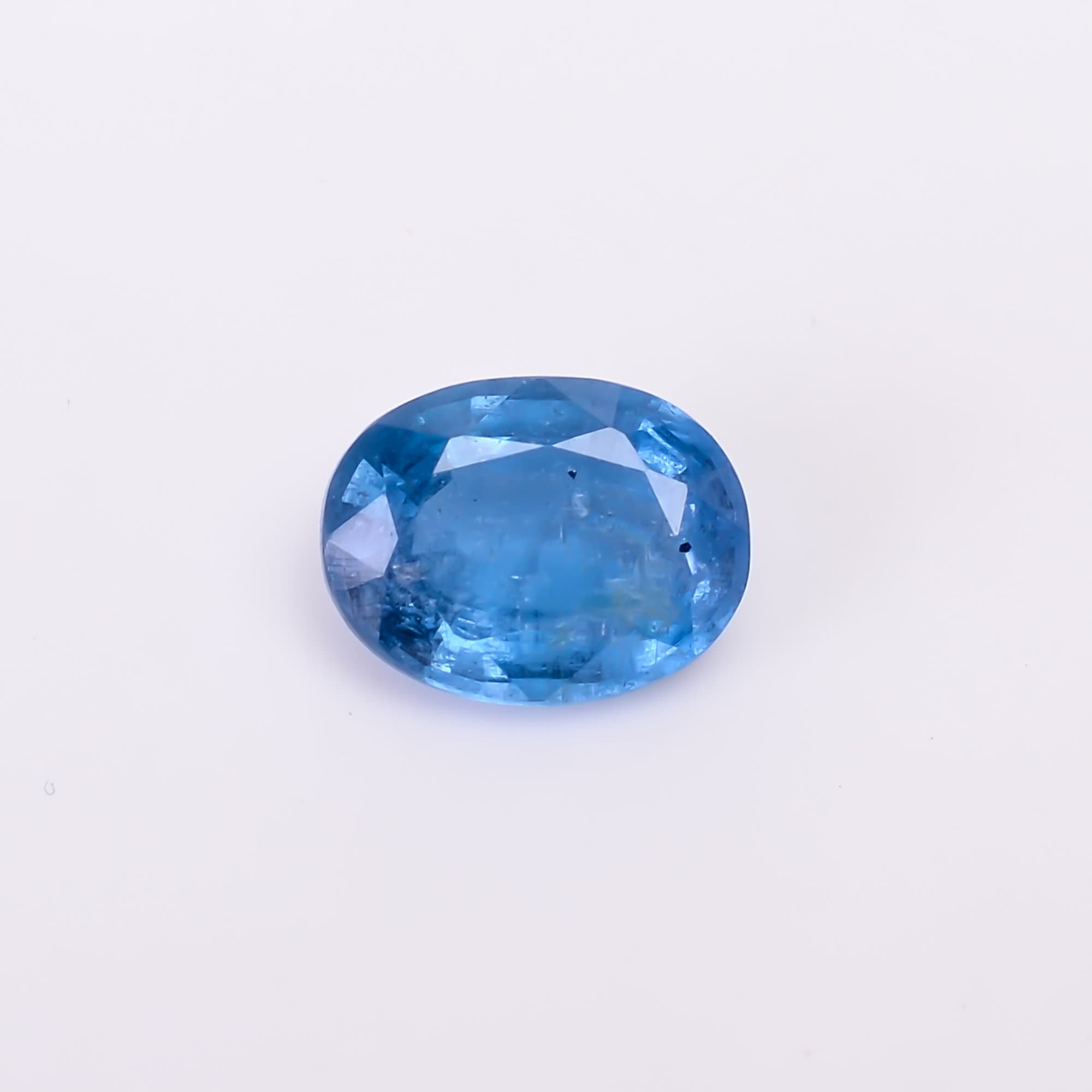 natural blue kyanite oval shape cut stone loose gemstone